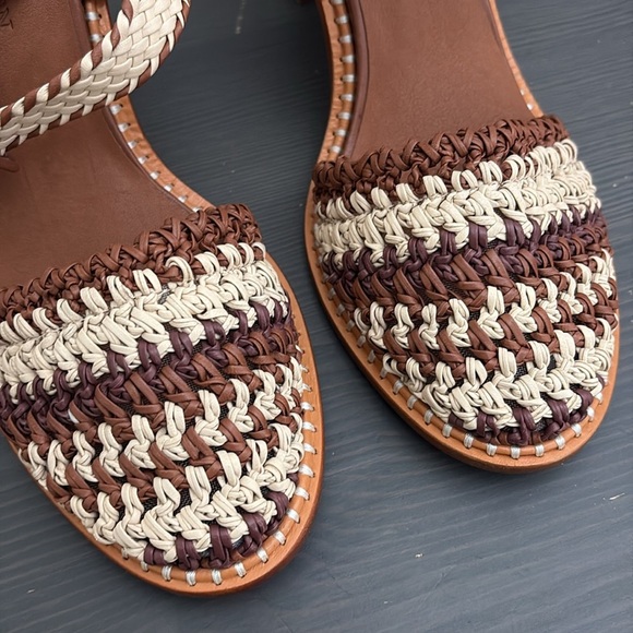 Ulla Johnson RARE Deia High Block Heel Sandal Woven Ankle Strap Natural EU40 - Picture 4 of 16